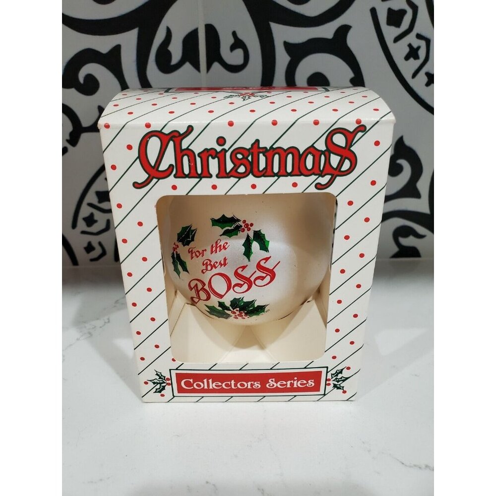 NOS NEW Christmas Tree Ornament Topperscot Vintage w/ Box For The Best Boss